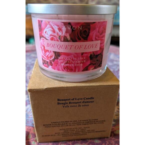 Avon Candle Bouquet Of Love 2016 Scented 3-wick 11 oz Glass Jar - Picture 1 of 5